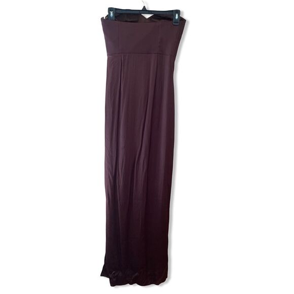 NWT Michael Costello x REVOLVE Dimity Gown Chocolate Brown satin maxi gown XS - Picture 4 of 10